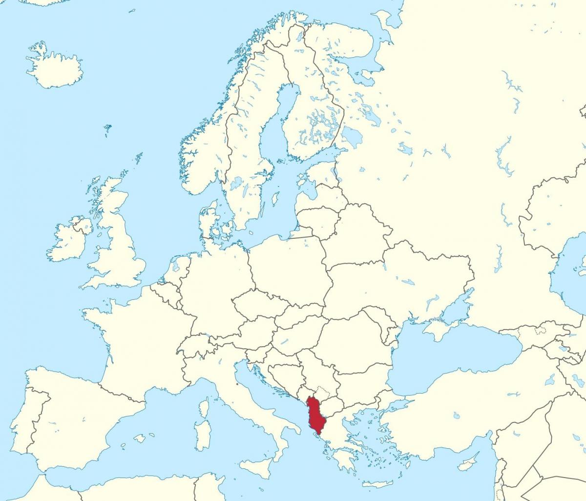 mapa d'Albània europea