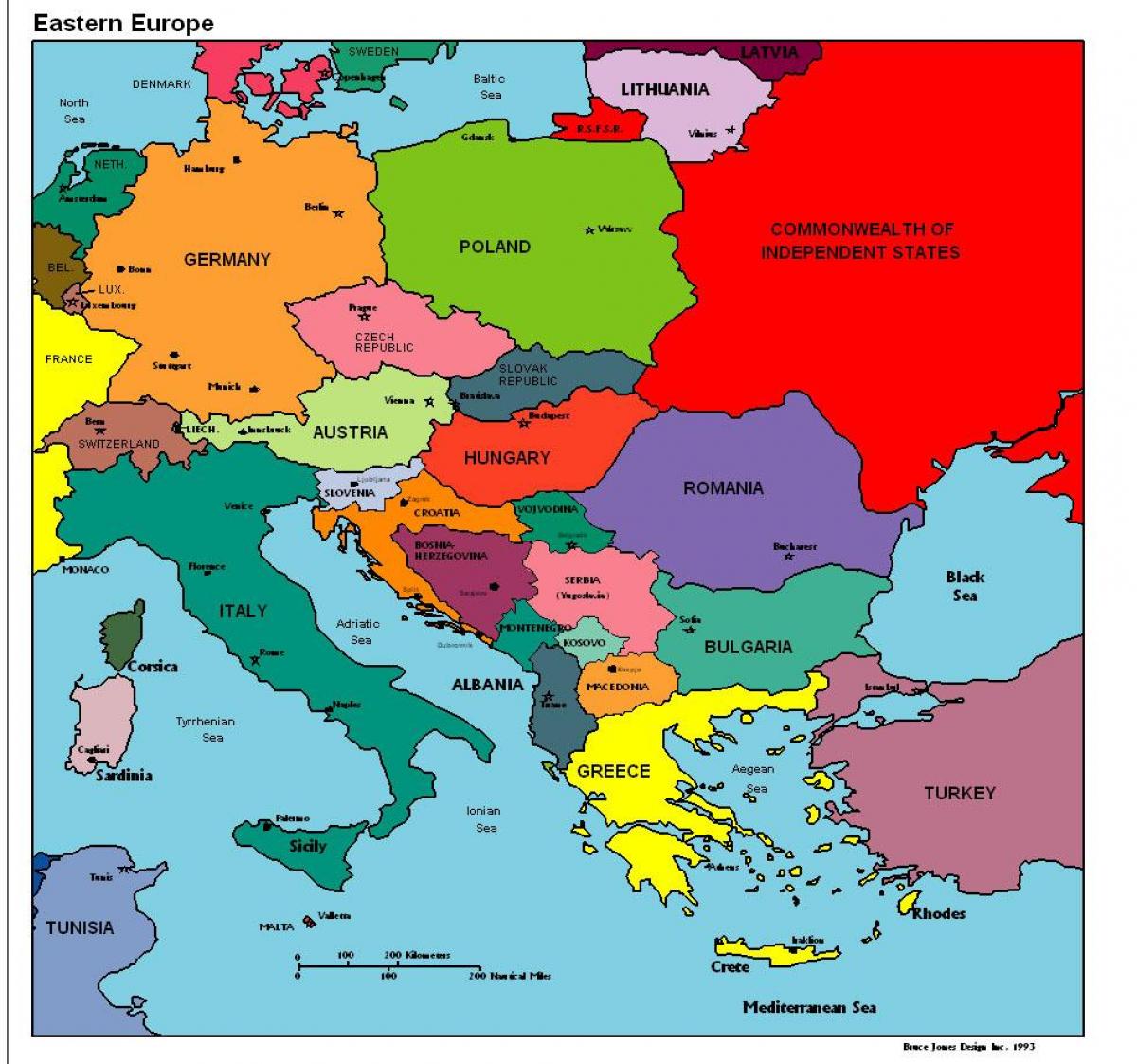 mapa d'europa mostrant Albània