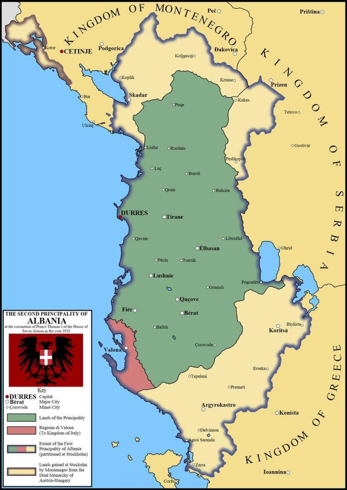 mapa de durres Albània