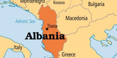 Mapa mostrant Albània