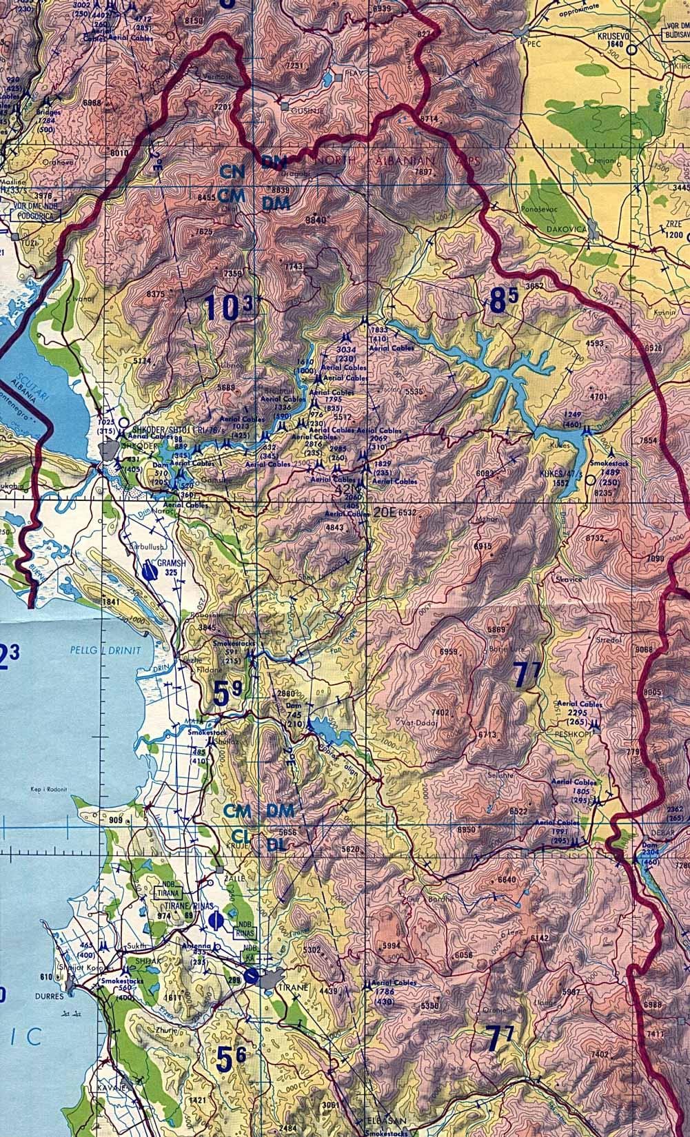 mapa d'Albània geografia