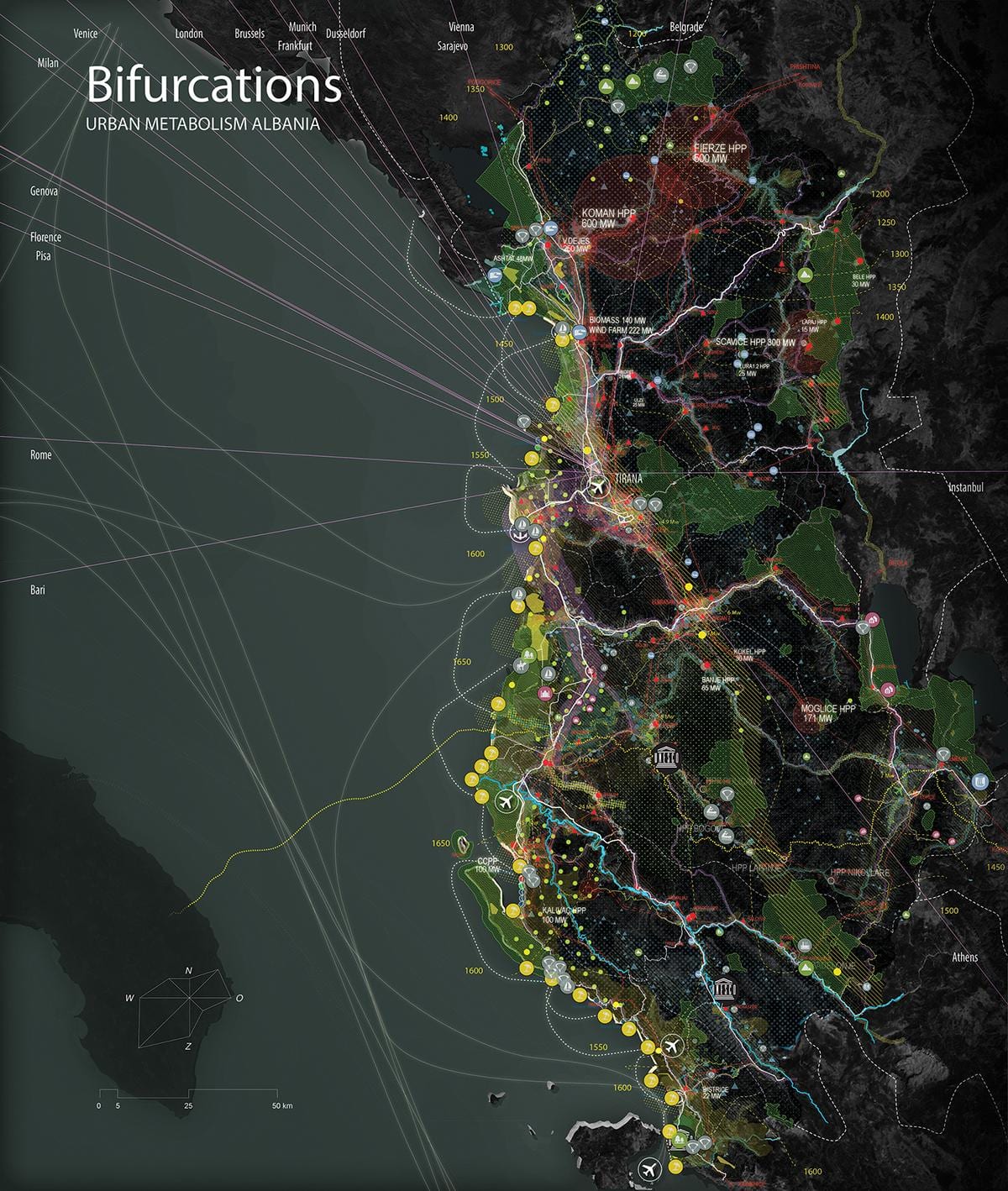 mapa d'Albània mapa 3d