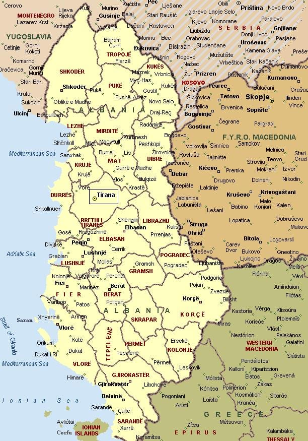 mapa de la costa albanesa
