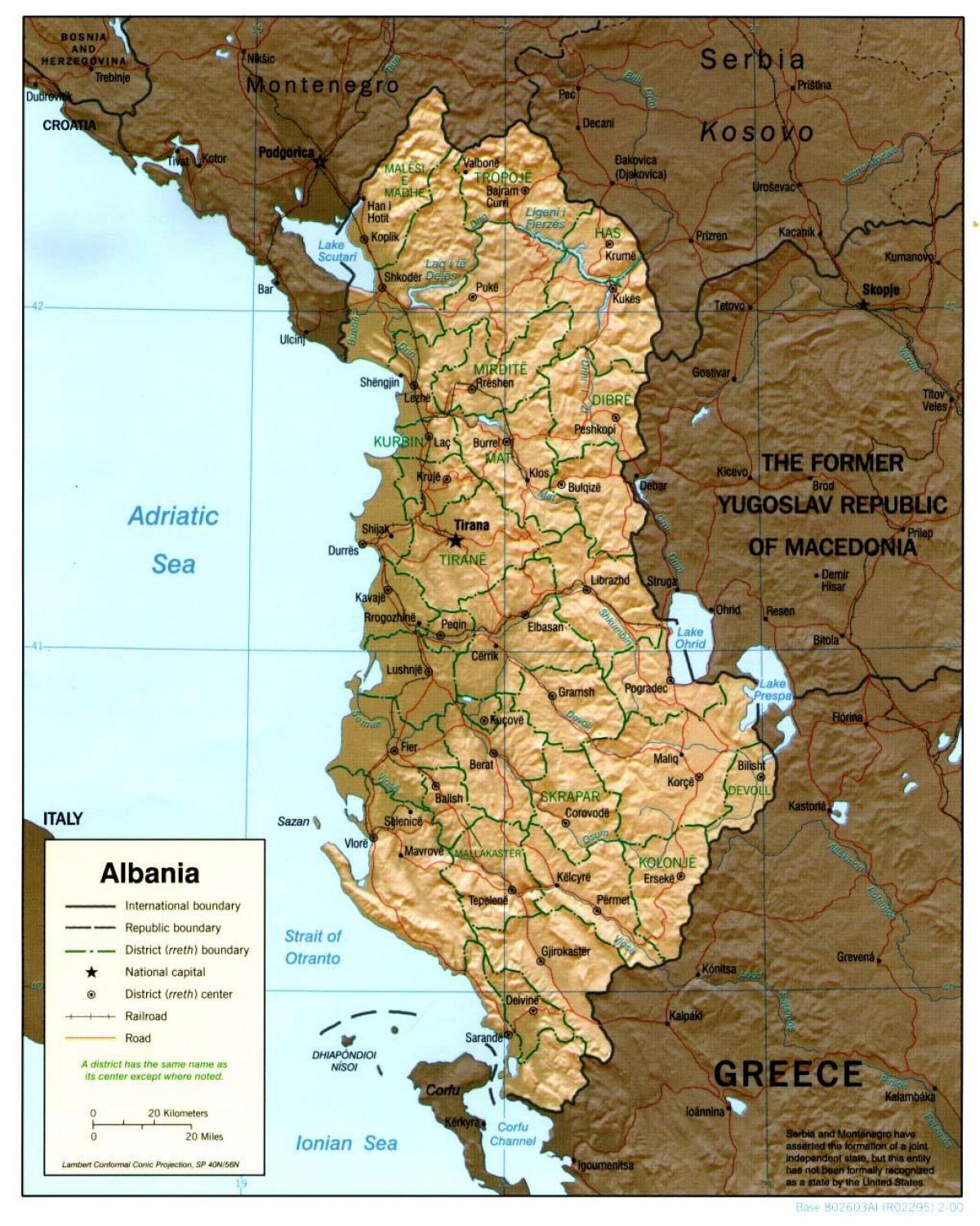 Albanès antic mapa