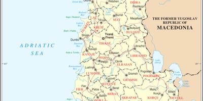 Mapa d'Albània amb les ciutats